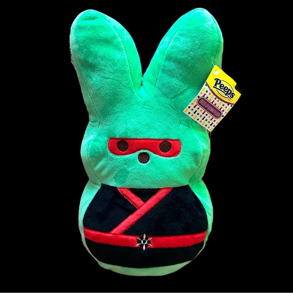 Peeps Ninja Bunny Plush Toy - Green and Black